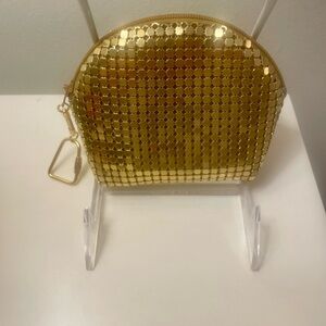 Gold Mesh Mini Bag/ Change Purse with Key Chain Attachment  Vtg  Designer style